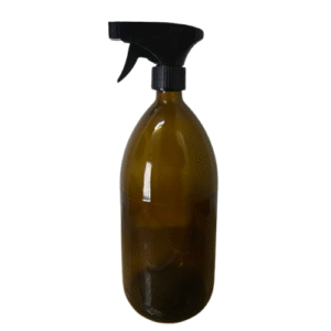 Botella de Vidrio Redonda Ámbar 1 Litro con Gatillo Recto 28/410