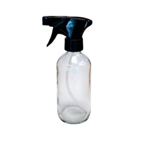 Botella de Vidrio Redonda Transparente 250ml con Gatillo Recto