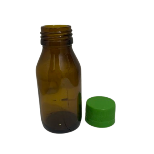 Frasco Farmacéutico de Vidrio Ámbar 60ml con Tapa Verde 28/410