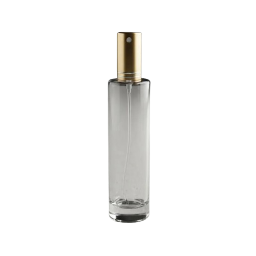 Frasco Perfumero Transparente Redondo 100ml con Atomizador de Aluminio